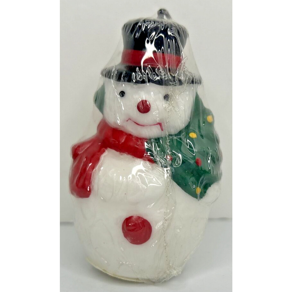 Vintage Snowman Christmas Candle New in Packaging 3" SKU H649